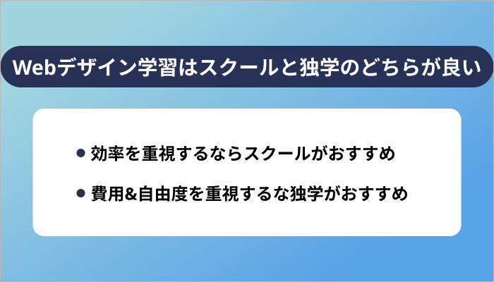 Webデザイン学習はスクールと独学のどちらが良い？