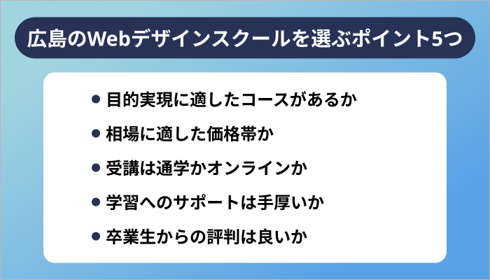 広島のWebデザインスクールを選ぶポイント5つ