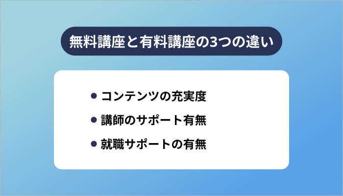 無料講座と有料講座の3つの違い