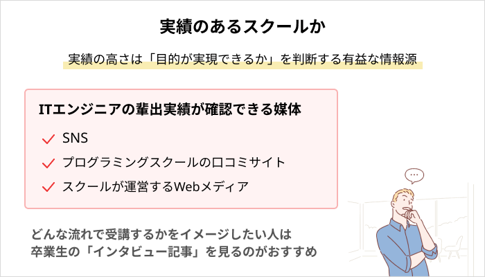 プログラミングスクールの選び方:実績があるか