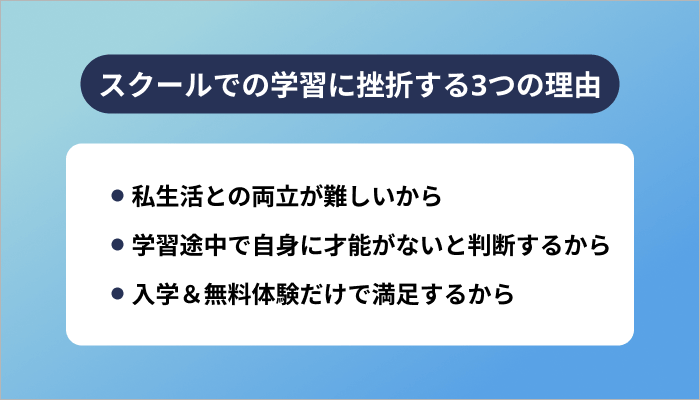 プログラミングスクールでの学習に挫折する3つの理由