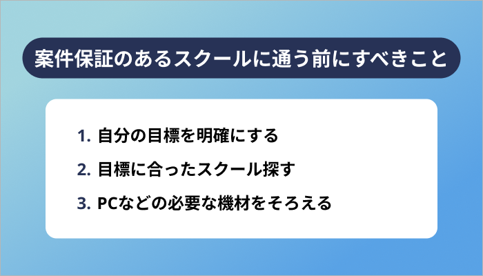 案件保証のあるWebデザインスクールに通う前にすべきこと