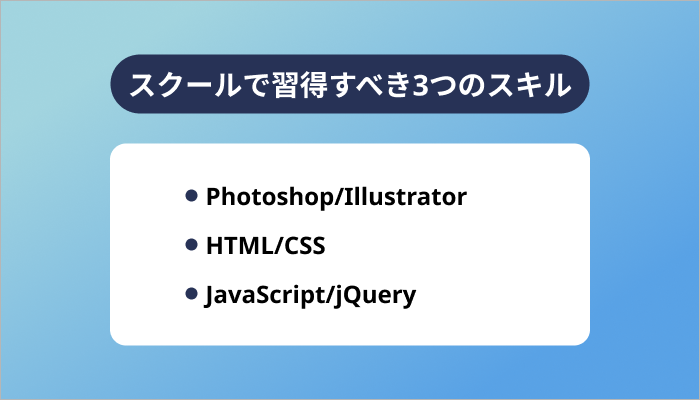 Webデザインスクールで確実に身につけるべきスキル3選