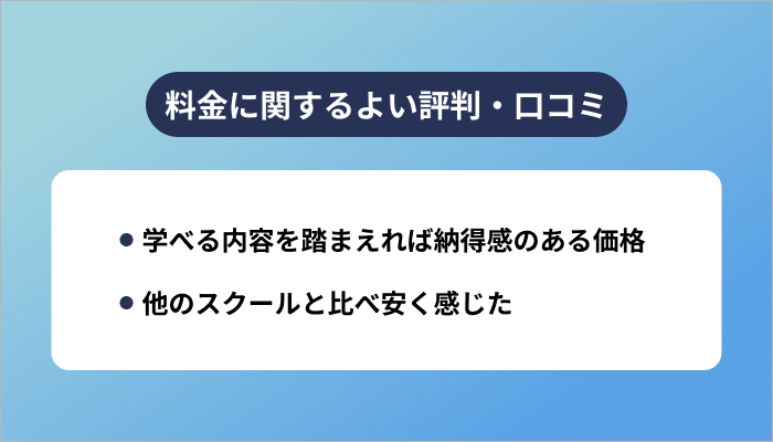 ポテパンキャンプの料金に関するよい評判