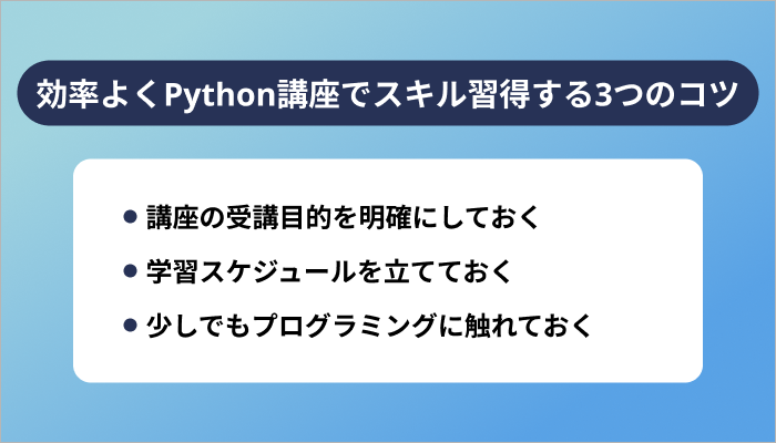 効率よくPython講座でスキル習得する3つのコツ