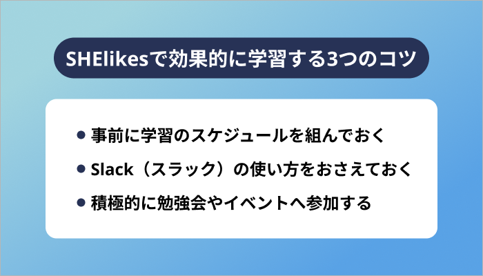 SHElikes(シーライクス)で効果的に学習する3つのコツ
