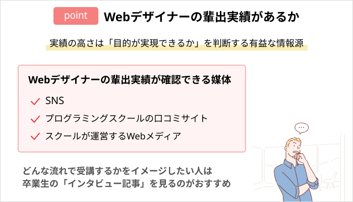 Webデザインスクールの選び方：Webデザイナーの輩出実績があるか