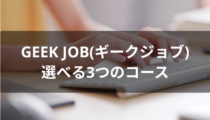 GEEK JOB(ギークジョブ)で選べる3つのコース