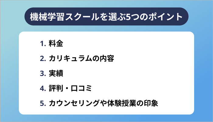 機械学習スクールを選ぶ5つのポイント