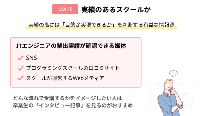プログラミングスクールの選び方：実績があるか