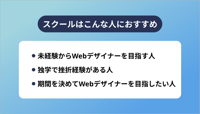 スクールはこんな人におすすめ