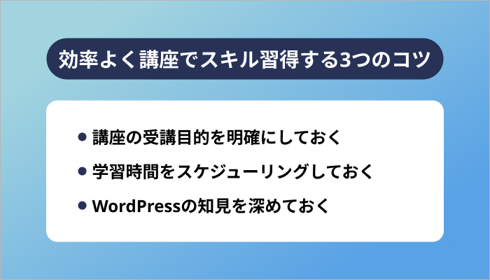 効率よくWordPress講座でスキル習得する3つのコツ