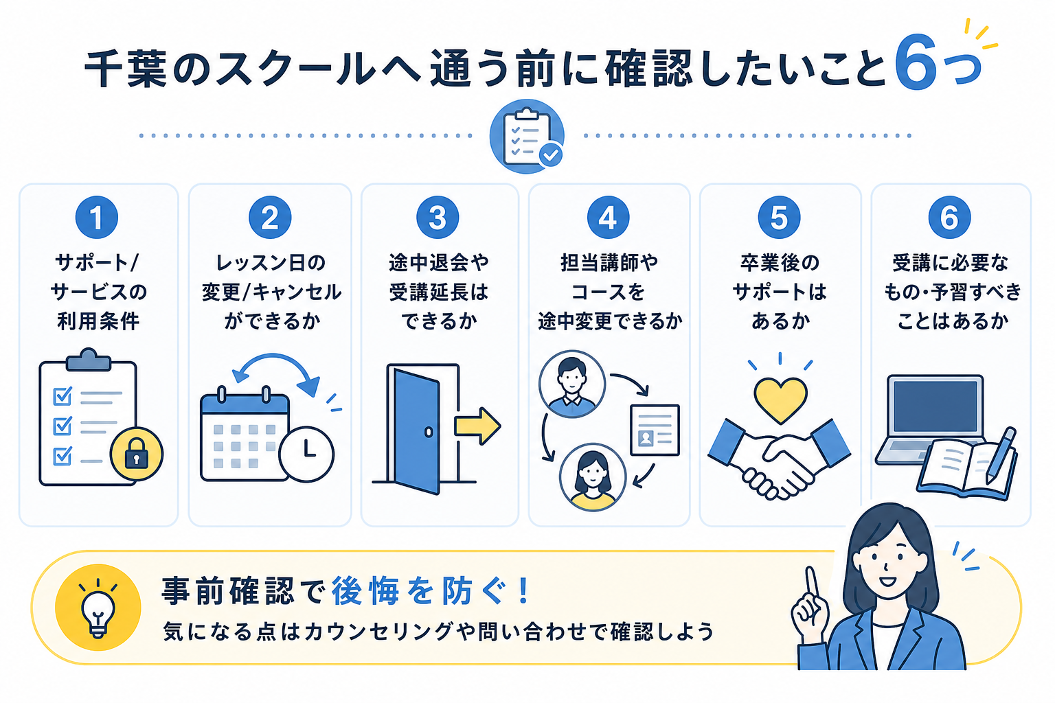千葉のスクールへ通う前に確認したいこと6つ